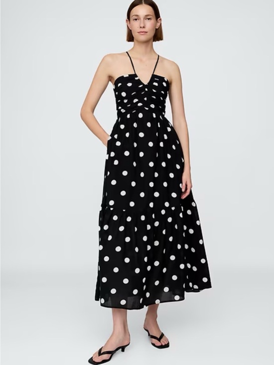 GAP Dresses & Skirts - GAP Black and White Polka Dot Halter Dress